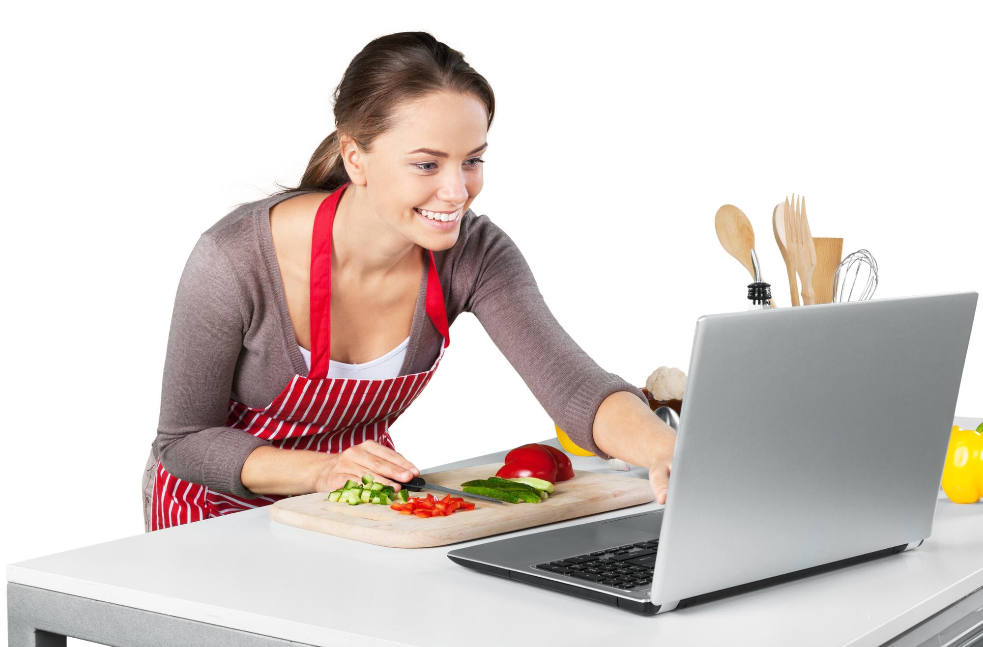 Chef online che mostra una ricetta veloce